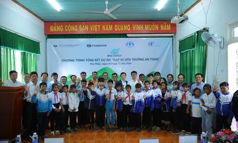 DỰ ÁN “ĐẠP XE ĐẾN TRƯỜNG AN TOÀN” CỦA TỔ CHỨC AIP FOUNDATION KHÉP LẠI HÀNH TRÌNH TẠI TỈNH GIA LAI - TIẾP CẬN HƠN 5,000 HỌC SINH